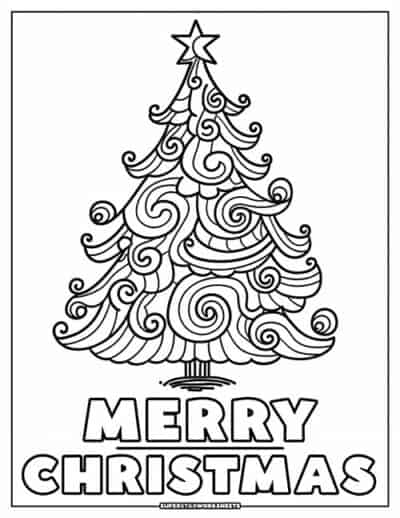 Merry Christmas Coloring Pages - Superstar Worksheets