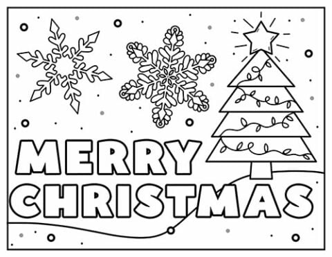 Merry Christmas Coloring Pages - Superstar Worksheets