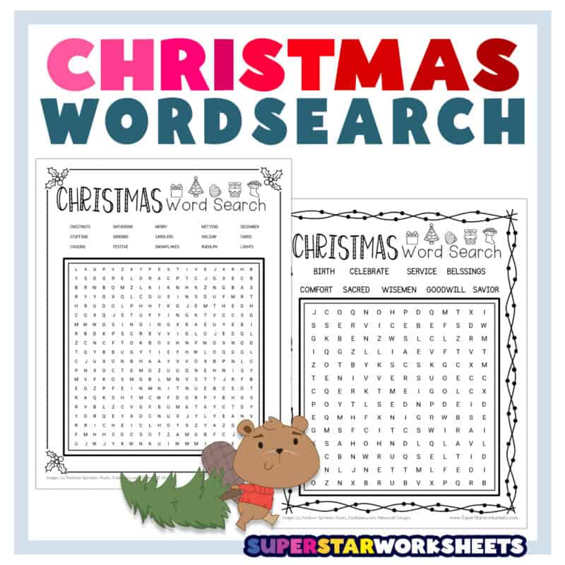 Christmas Word Search - Superstar Worksheets