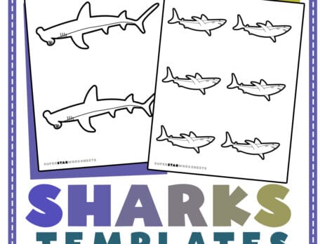 Two shark templates showing what is in this set.