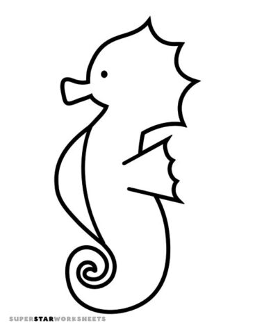 Seahorse Template (Free Printables) - Superstar Worksheets