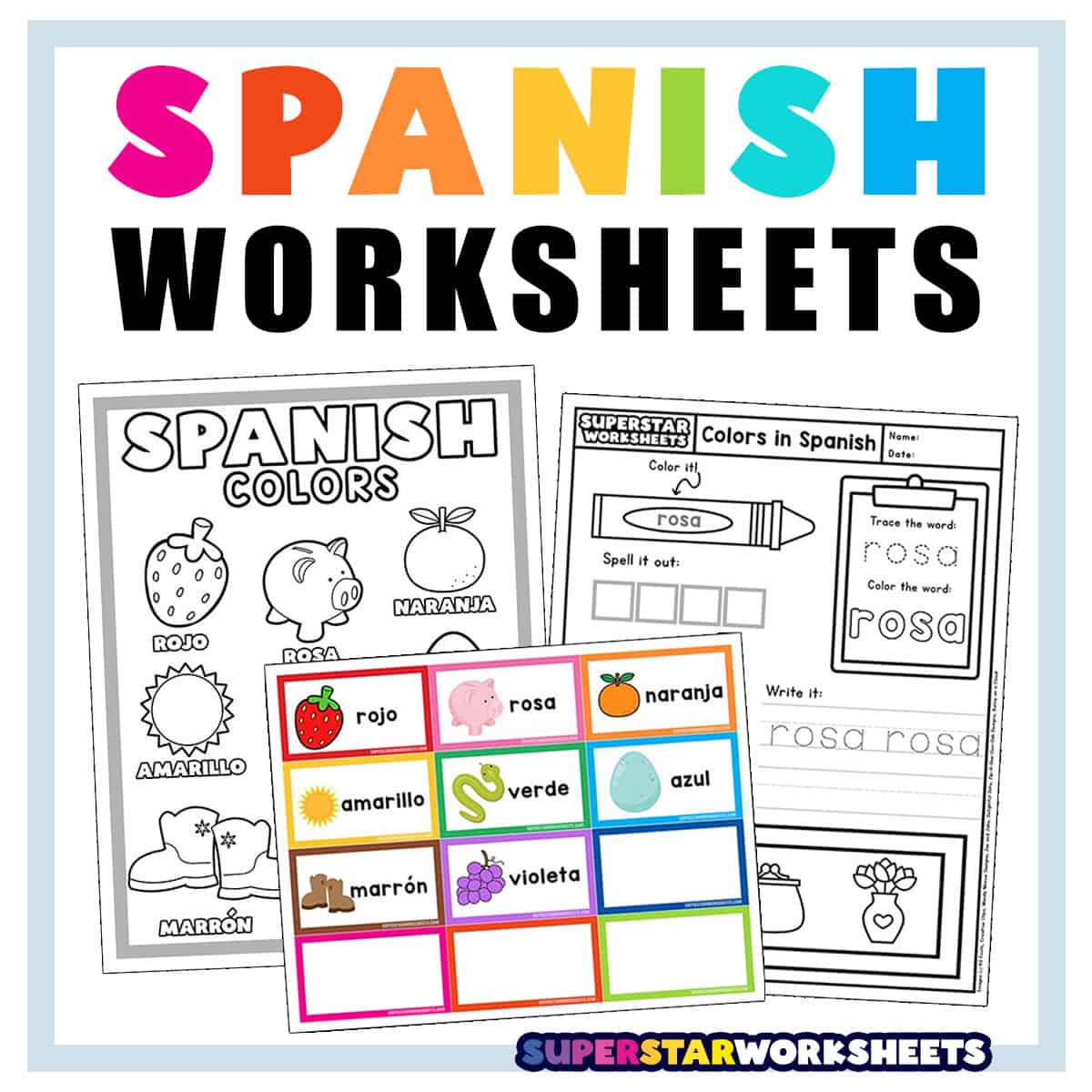 3º ano - Shapes and colors worksheet