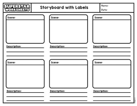 Storyboard Template - Superstar Worksheets