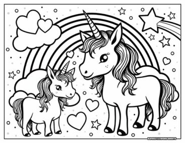 Unicorn Coloring Pages - Superstar Worksheets