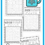 Graphic showing four of our winter word searches.