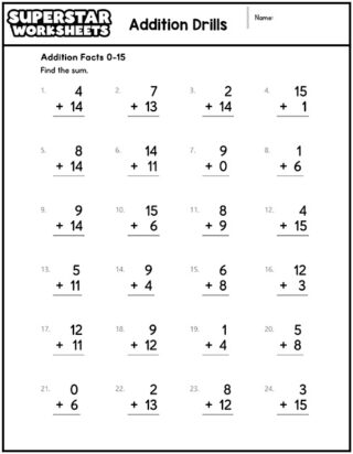 Addition Worksheets - Superstar Worksheets