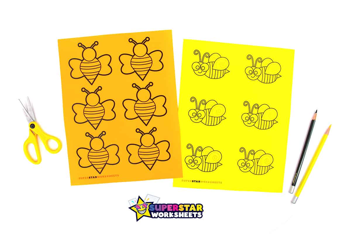 Bee Template - Superstar Worksheets
