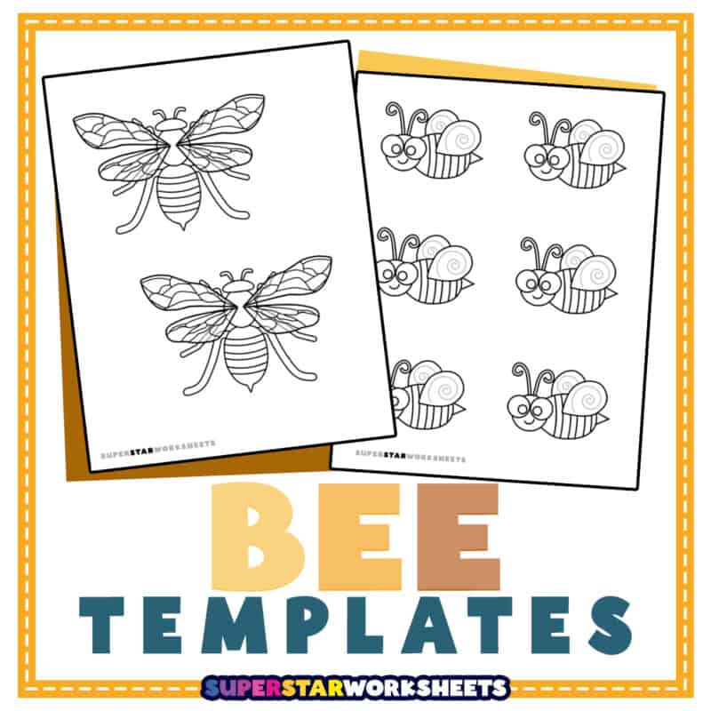 Bee Template - Superstar Worksheets