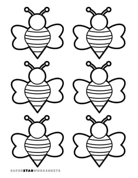 Bee Template - Superstar Worksheets