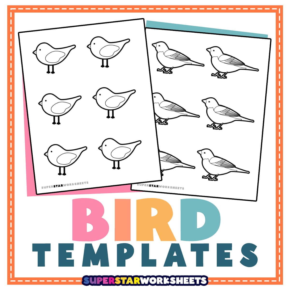 Bird Template - Superstar Worksheets