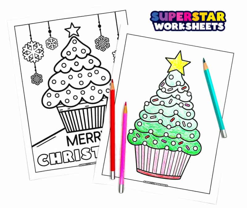 Merry Christmas Coloring Pages - Superstar Worksheets