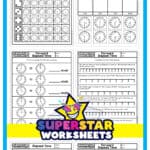 Graphic shows six elapsed time worksheets and games.