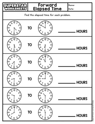 Elapsed Time Worksheets - Superstar Worksheets