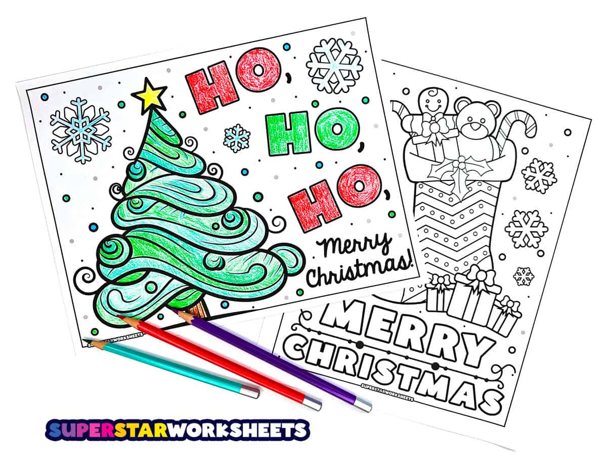 Ho Ho Ho Merry Christmas Winter Coloring Book For Adults