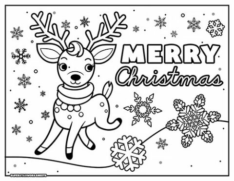 Merry Christmas Coloring Pages - Superstar Worksheets