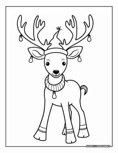 Reindeer Coloring Pages - Superstar Worksheets