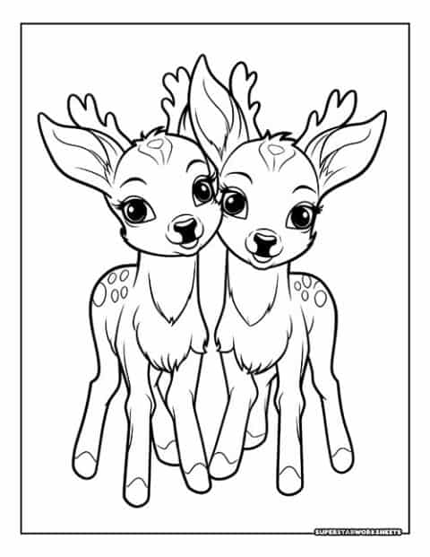 Reindeer Coloring Pages - Superstar Worksheets