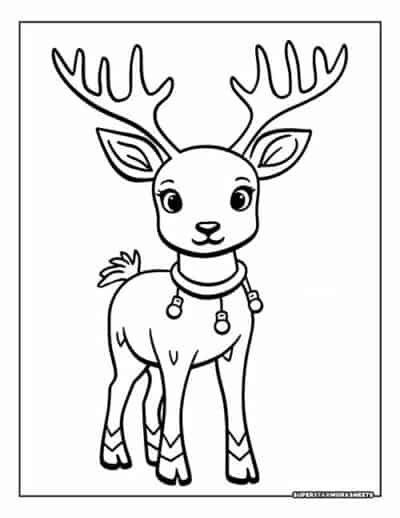 Reindeer Coloring Pages - Superstar Worksheets