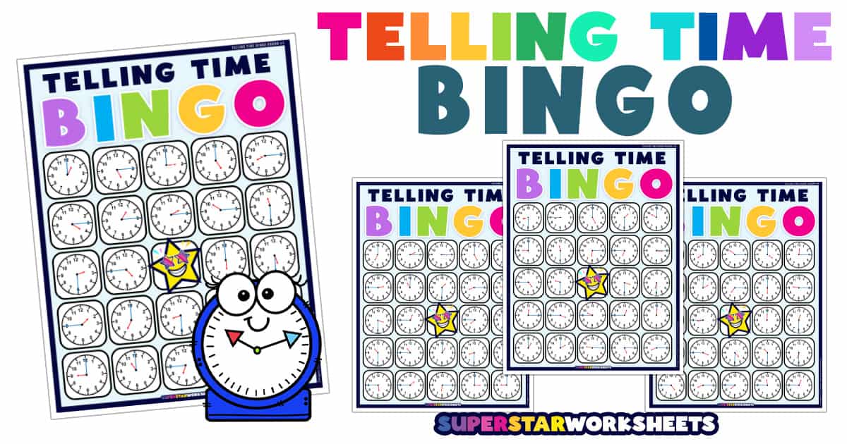 Telling Time Bingo - Superstar Worksheets