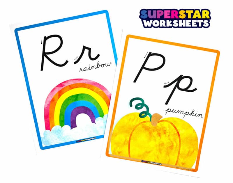 Cursive Alphabet Charts - Superstar Worksheets