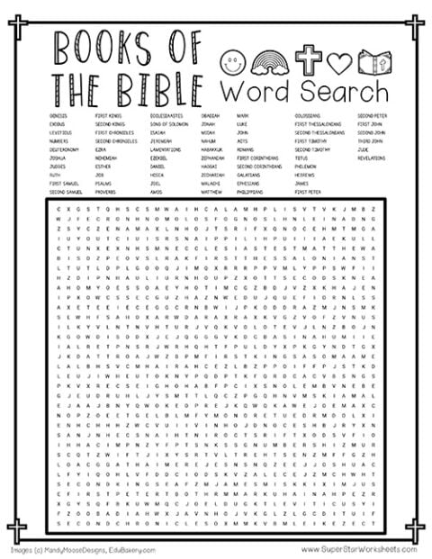 Books of the Bible Word Search - Superstar Worksheets