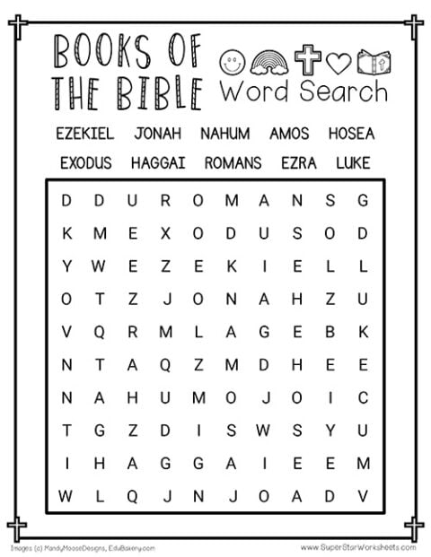 Books Of The Bible Word Search - Superstar Worksheets