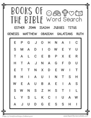 Books of the Bible Word Search - Superstar Worksheets