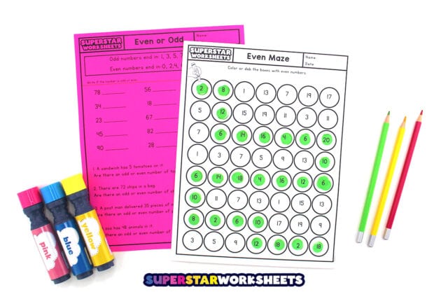 Odd and Even Number Worksheets - Superstar Worksheets