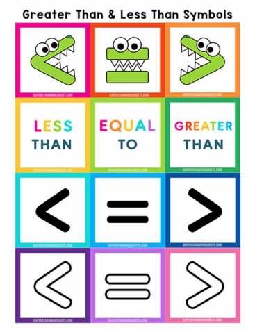 Greater Than Sign & Less Than Sign - Superstar Worksheets