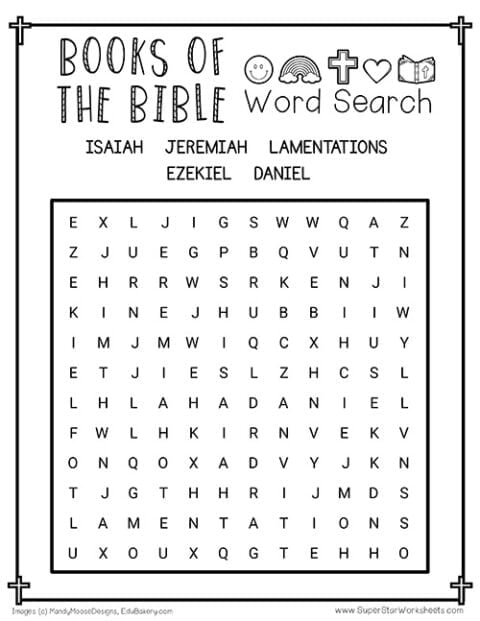 Books of the Bible Word Search - Superstar Worksheets