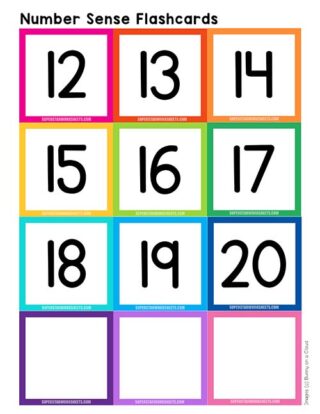 Number Sense Flashcards - Superstar Worksheets