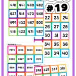 Graphic showing a variety of number flashcards.