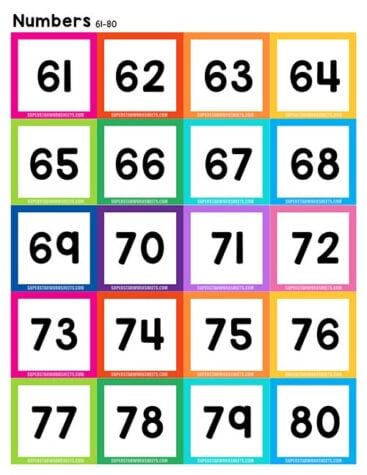 Number Flashcards - Superstar Worksheets