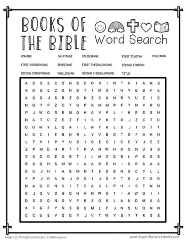 Books of the Bible Word Search - Superstar Worksheets