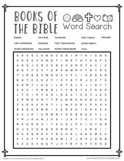 Books of the Bible Word Search - Superstar Worksheets