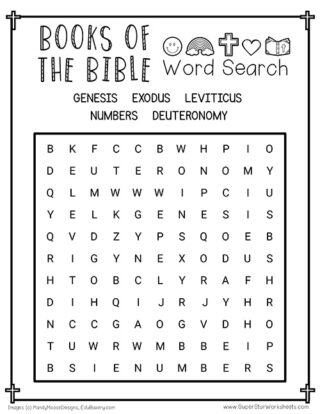 Books Of The Bible Word Search - Superstar Worksheets