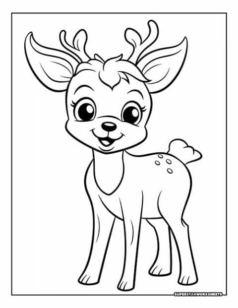 Reindeer Coloring Pages - Superstar Worksheets