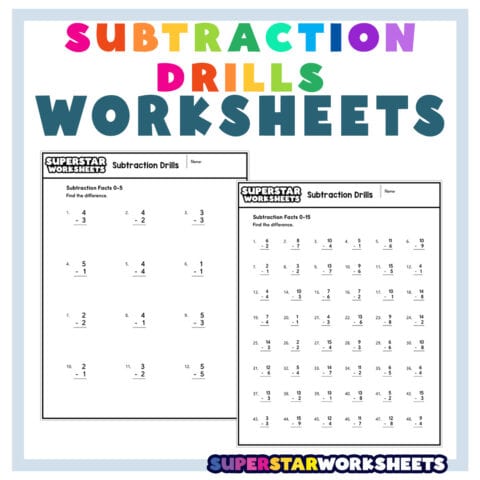 Subtraction Drills - Superstar Worksheets