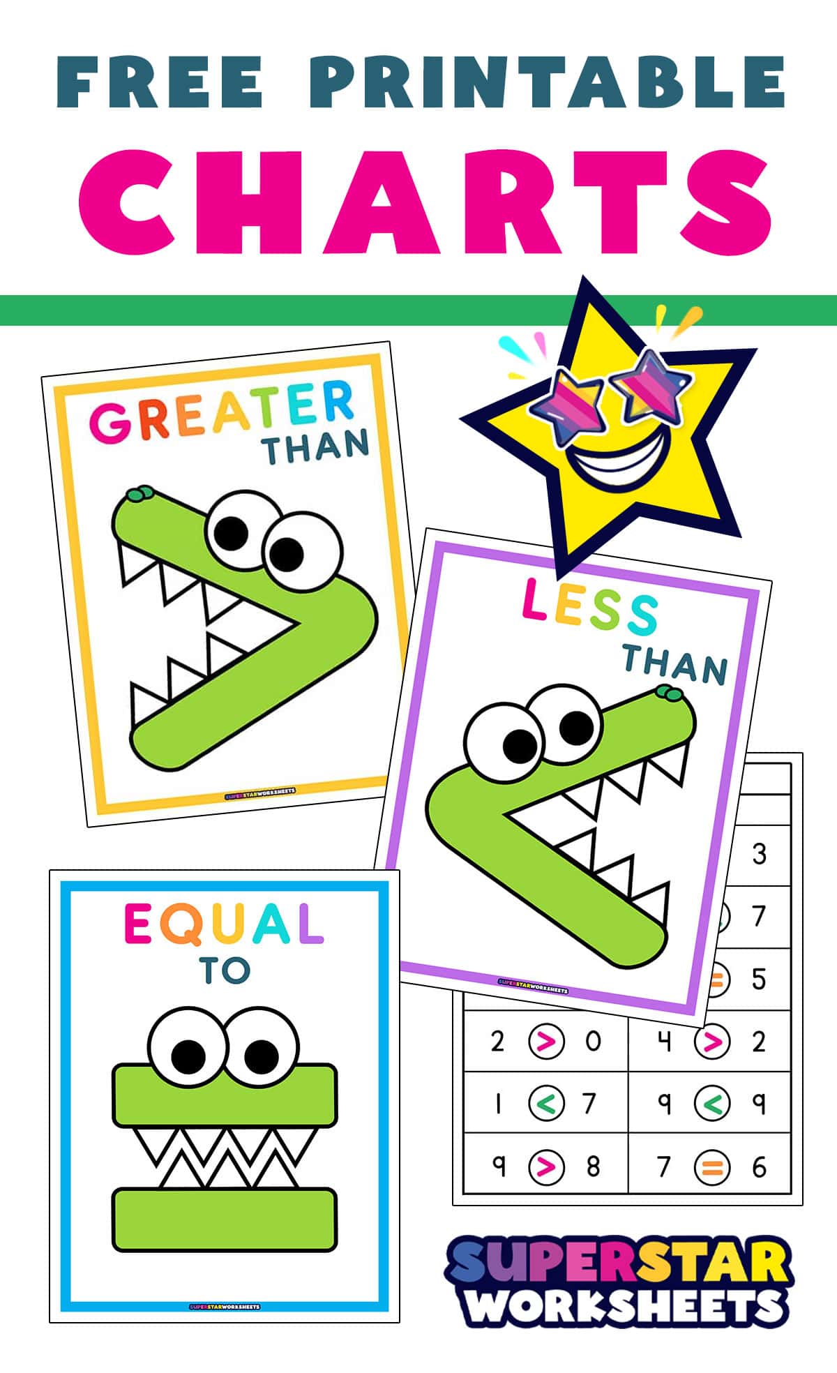 Greater Than Sign And Less Than Sign Superstar Worksheets 8149