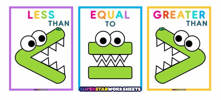Greater Than Sign & Less Than Sign - Superstar Worksheets