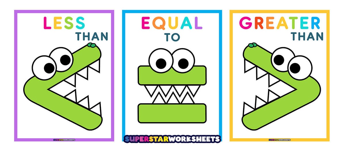 Greater Than Sign & Less Than Sign - Superstar Worksheets