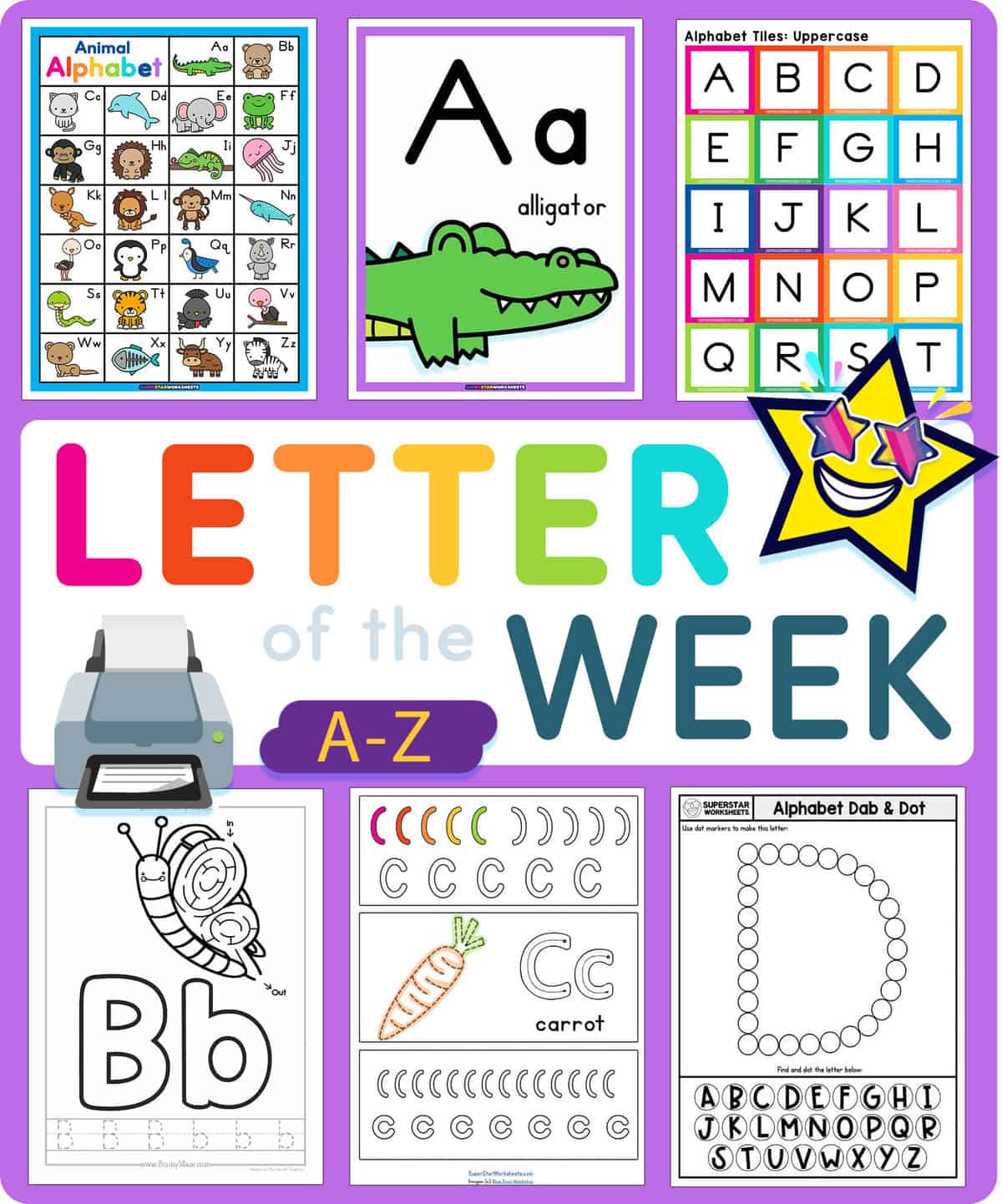 FREE Phonics Letter of the Week B, Back to School Alphabet Worksheets