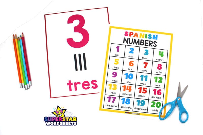 Spanish Numbers - Superstar Worksheets