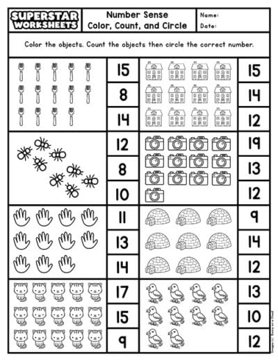 Number Sense Worksheets - Superstar Worksheets