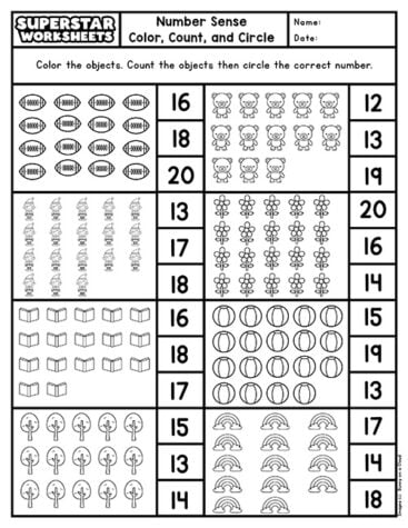 Number Sense Worksheets - Superstar Worksheets