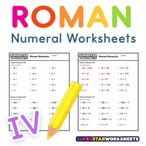 Roman Numerals Worksheets - Superstar Worksheets