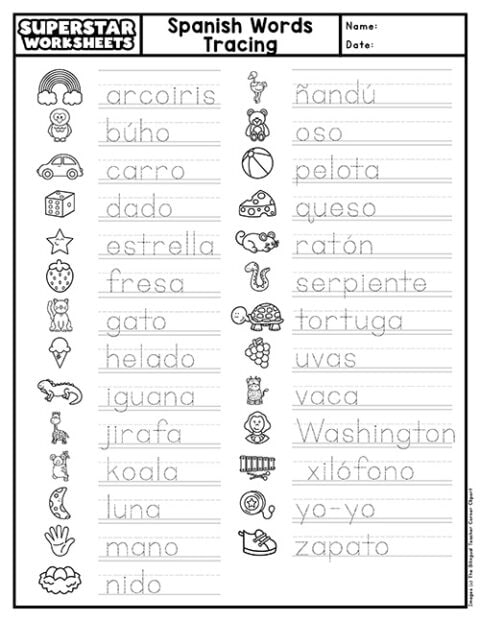 Spanish Alphabet Worksheets - Superstar Worksheets