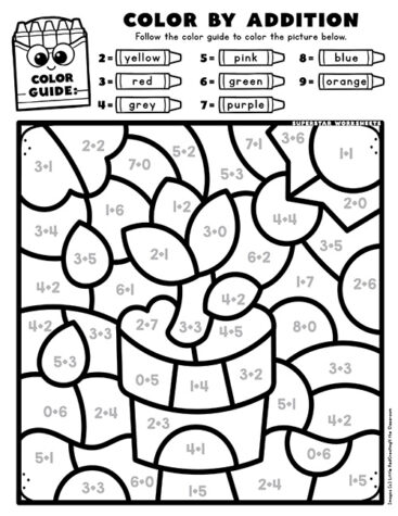 Spring Color by Number - Superstar Worksheets