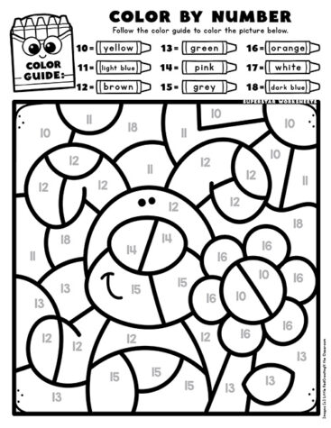 Spring Color by Number - Superstar Worksheets