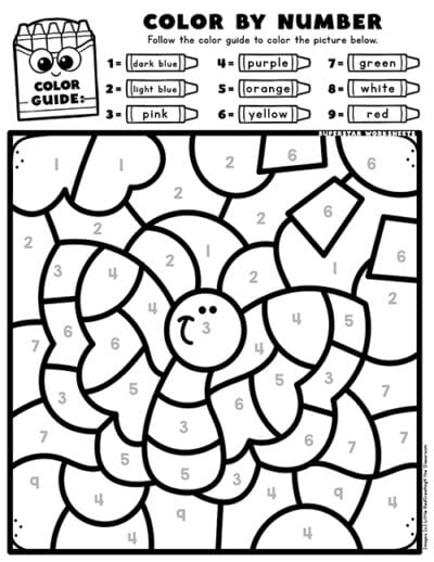 Spring Color by Number - Superstar Worksheets